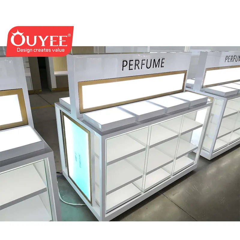 Loja de Design de Interiores e Mobiliário de Vidro Vitrine de Exibição Perfume Moderno Stand Para Loja de Decoração