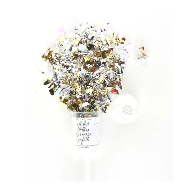 Eco-vriendelijke Bruiloft Gunsten Mini Party Popper Handheld Jongen Of Meisje Nieuwe Jaar Confetti Push Pop