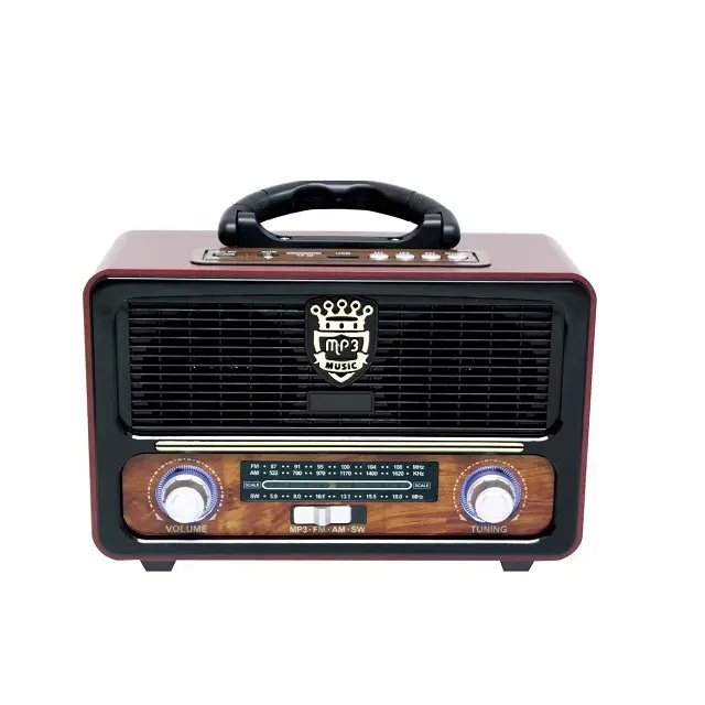 Radio portátil de madera pequeña, dispositivo retro usb sd vintage con función inalámbrica U111, nuevo modelo