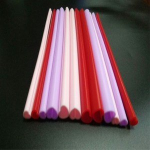 热卖心形食品级彩色可重复使用便携式饮用硅胶吸管 - Product Image 2