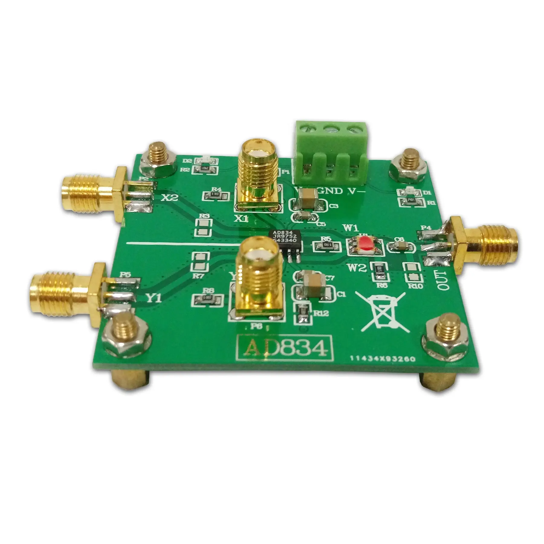 Taidacent AD834 multiplier using op amp modulation power control high speed UHF band 4 quadrant analog frequency multiplier