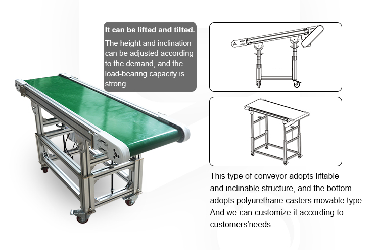 Aluminum Profile Adjustable Industrial Belt Conveyor For Workshop 0