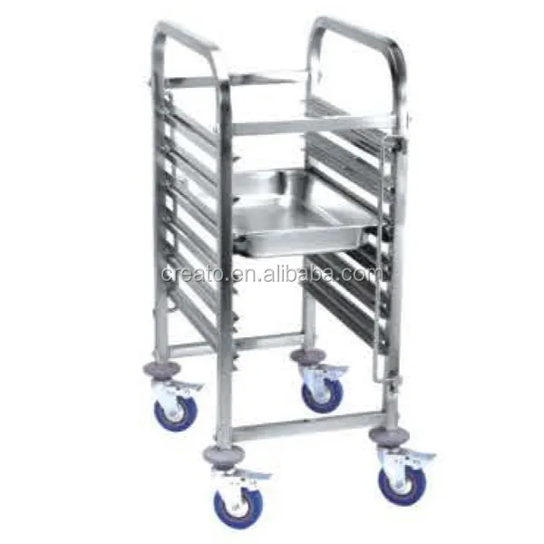 Vendita calda 6 livelli In acciaio Inox GN Pan Hotel Trolley