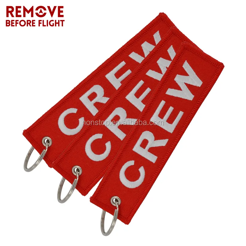 3 PC/LOT Fashion New Crew Porte-clés porte-clés Sleutelhanger Étiquette de sécurité Broderie Crew Porte-clés anneau pour moto