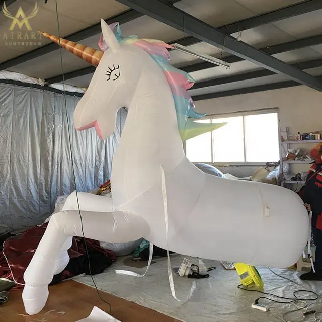 Outdoor Carnival Party props, inflatable unicorn costume puppet for adults or child