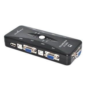 New 4 Port Hub USB 2.0 KVM VGA/SVGA Switch Box Adapter Connects Printer Intelli <strong>Keyboard</strong> <strong>Mouse</strong> 4 <strong>Computers</strong> <strong>Use</strong> 1 Monitor - Product Image 1