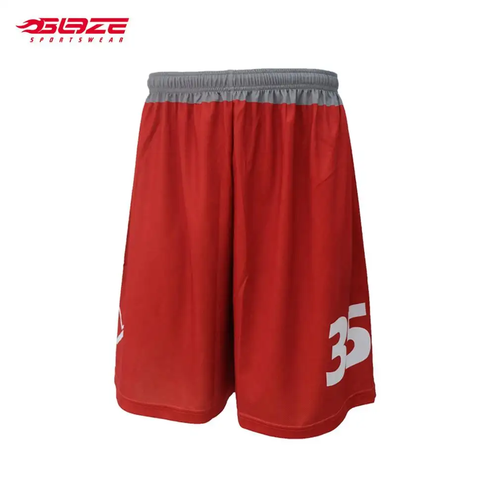 Cheap mens vermelho respirável basquete shorts