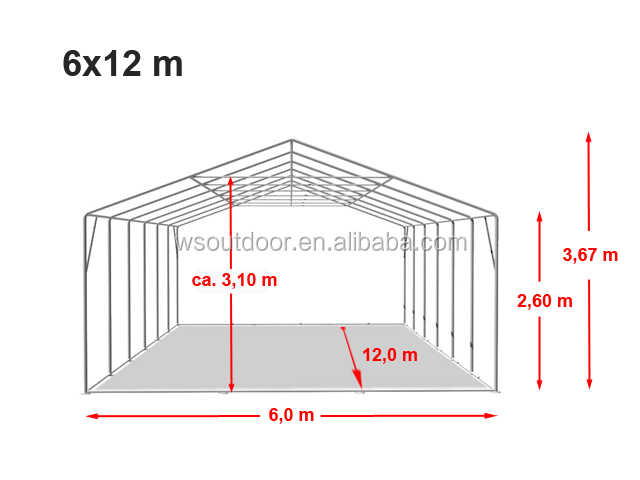 Best Seller 6 X 12 m PE Cheap Wedding Tent
