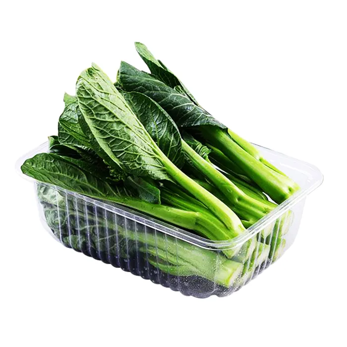 Personalizado plástico pet claro carne frutas e legumes bandeja blister alimentos embalagem frutas frescas recipientes para lojas