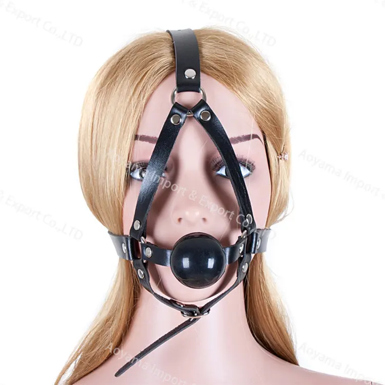 PU Leather Soft Latex Mouth Ball Gag Bondage Harness Restraint Slave Adult Game SM Sex Products for Couple Men Women
