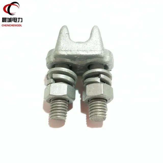 ChenCheng factory Malleable Adjustable Wire Rope Clamp or Cable Clip for overhead power line