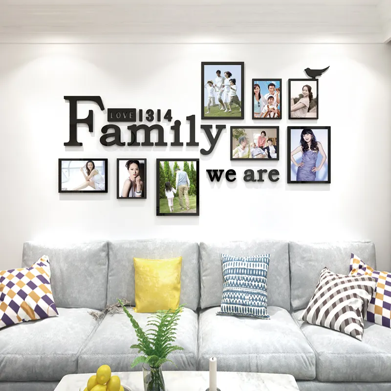 Frame da foto de família Decal Arte Mural Home Decor Adesivos de Parede de acrílico