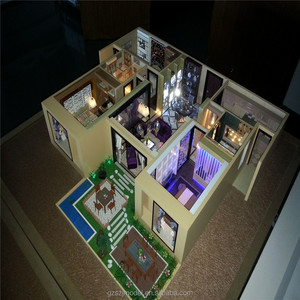 Upscale Luxurious Apartment Miniature <strong>Building</strong> Model with Furniture Model,Led Light Model