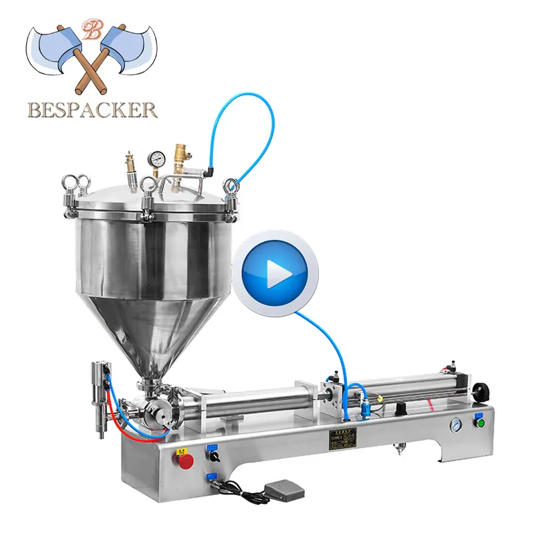 Bespacker वायवीय मोटी टूथ पेस्ट भरने की मशीन के साथ गर्मी और दबाव