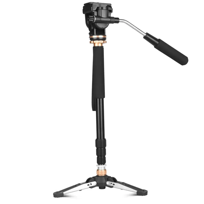 Q159B monopiede professionale per videocamera digitale DSLR in alluminio con mini treppiede di base per viaggiare