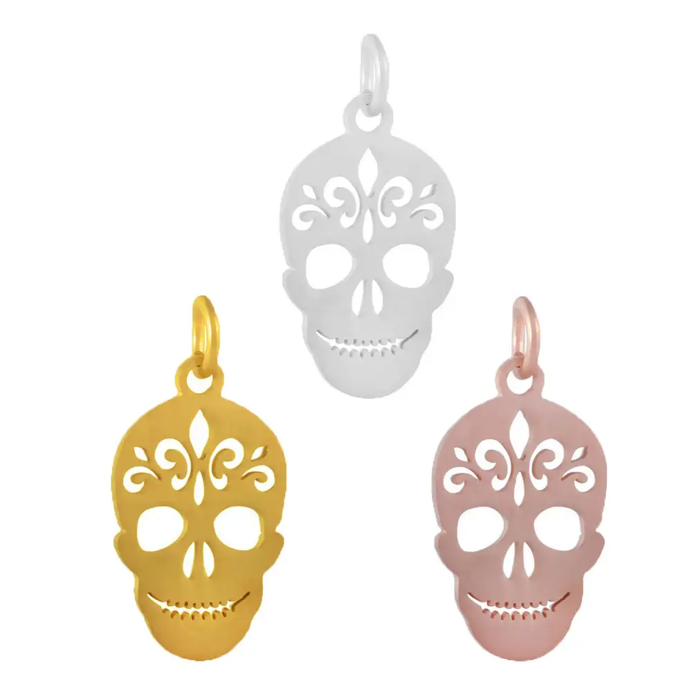 ขายส่งสแตนเลสสตีลออนไลน์ Shop Skull หัว Day of the Dead จี้