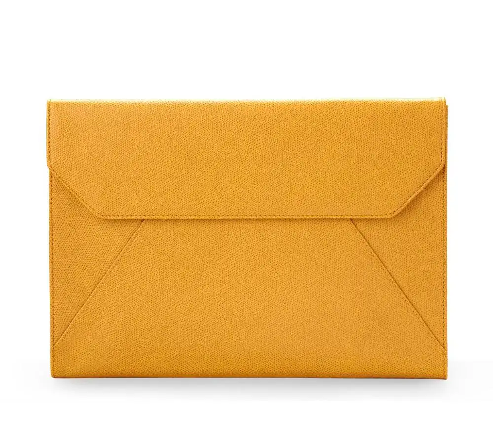 Custom print envelope waterproof genuine Leather Folio file folder document pouch document bag