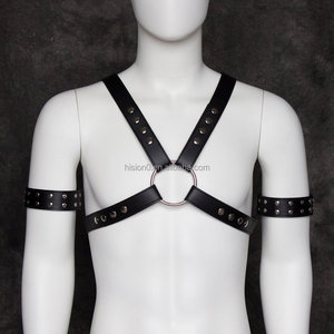男士性感黑色皮革皮带内衣与武器袖口最好的价格服装捆绑特殊软 SM 内衣性产品 - Product Image 2