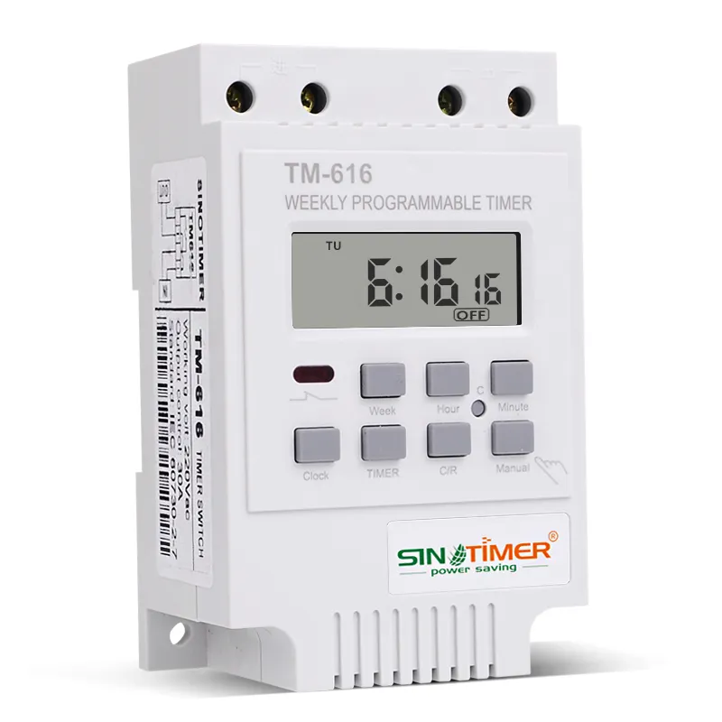 SINOTIMER-temporizador de Control de relé, temporizador Digital programable semanal de 30 amperios, montaje en Riel Din de 220V