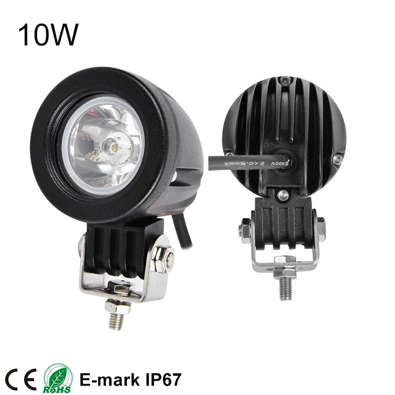 Rotondo 10w 2 pollici luce del lavoro del led 12 volt trattore luci di lavoro a led 24 volt camion luci di 12/24v