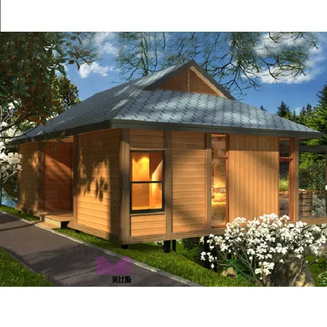 2 camera da letto prefabbricata log cabine di legno casa prefabbricata kit