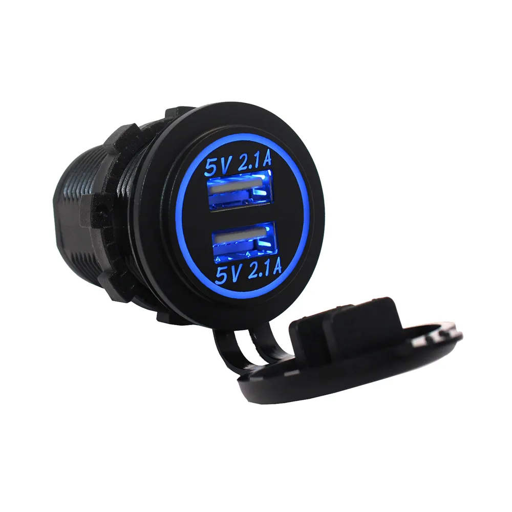 Szaichsky — chargeur de voiture Double USB 5V 4,2 a, téléphone portable, adaptateur d'alimentation automobile avec Double prise LED, accessoire pour moteur de véhicule