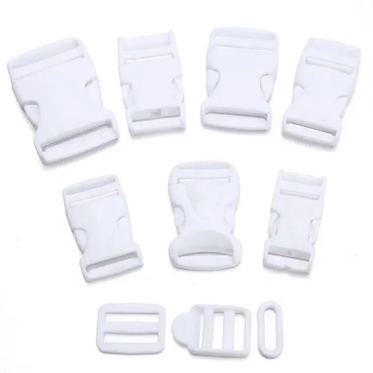 China promotional plastic double adjust curved side quick release buckles for bags and luggages