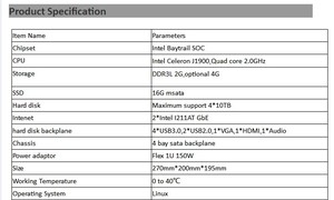 Nas de almacenamiento en la nube para el hogar, caja de almacenamiento de datos para Pc de escritorio, mini-itx, 4 bahías, 16G, Msata - Product Image 5