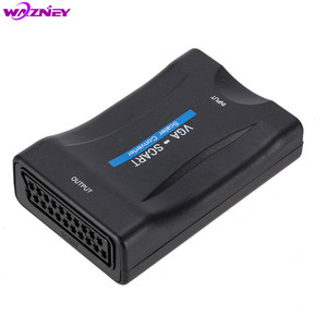 1080P VGA to <strong>SCART</strong> Video Audio Converter Adapter+Remote Control for HD TV DVD Box USB DC Power Cable+VGA Cables - Product Image 4