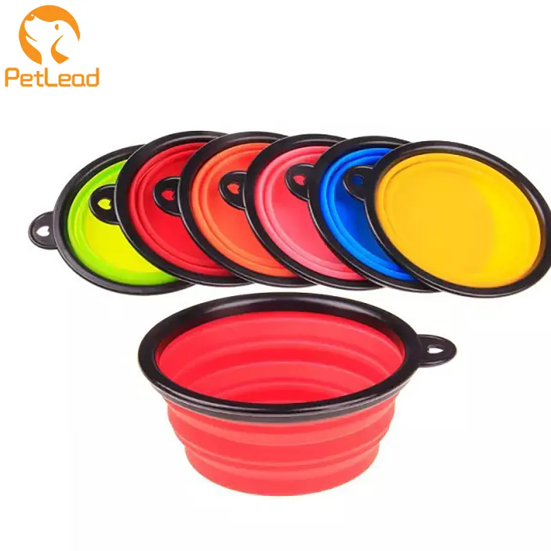 TPE collapsible dog bowl plastic feeder pet cat food foldable travel dog bowl