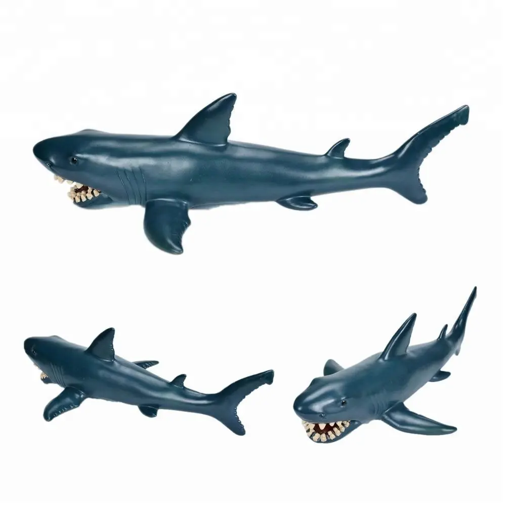 En gros 18 pouces en plastique souple en caoutchouc remplir coton requin jouet