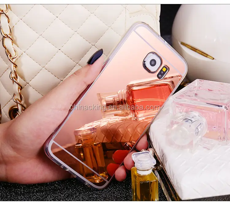 Kaplama Ayna Yumuşak TPU Case Arka Kapak Için Samsung Galaxy Note3/4/5 A5 A7 A8 J5 J7 2016 S3 S4 S5 S6 S6 Kenar S7 Kenar Telefon vaka