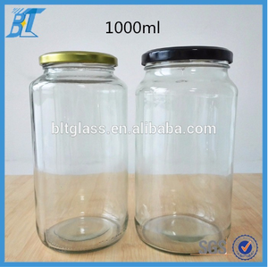 1000 ml <span class=keywords><strong>1</strong></span> litre Konserve sarımsak cam kavanoz Turşusu salatalık için hermetik gıda kavanoz toptan