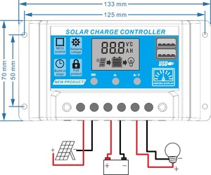 Display LCD 12v 24v 48v 10a 20a 30a pwm regolatore di carica solare - Product Image 4