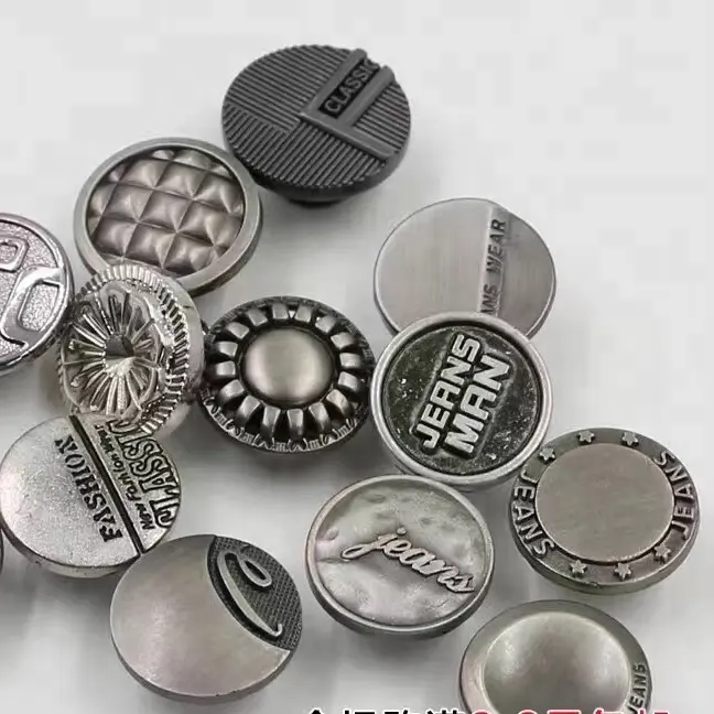 Guanlong di marca dell'annata della lega di abbigliamento logo personalizzato in metallo jeans button