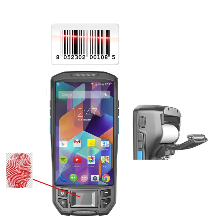 Lecteur d'empreintes biométriques 4G lte nfc, terminal à main, Android, numérique, lecteur d'empreintes digitales, scanner