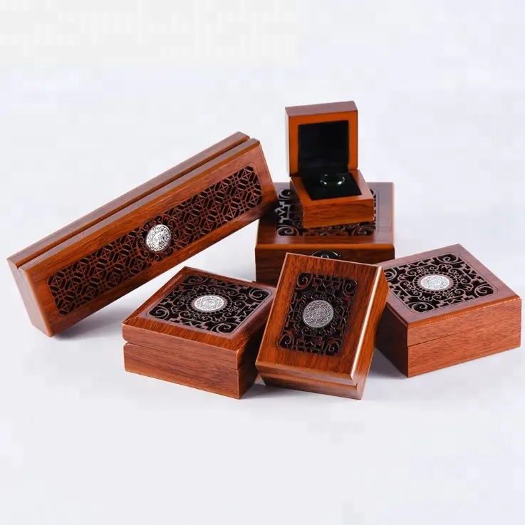 Kunden spezifische handgemachte antike geschnitzte Verpackung hölzerne Geschenk-Bastel box mit Scharnier