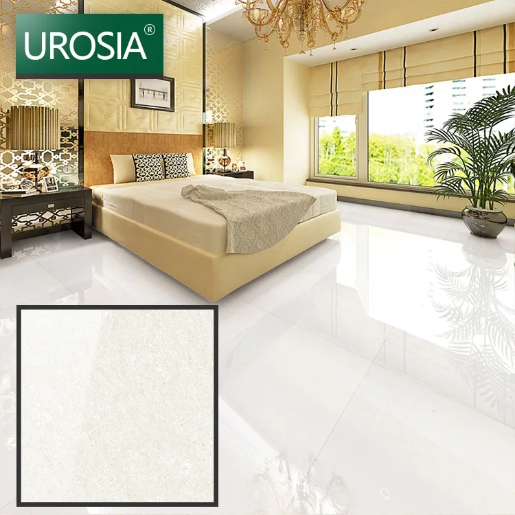 Foshan Crystal Double Loading Porcelain Floor Tile Nano Polished Cream Colour Pulati White Creamic Floor Tiles