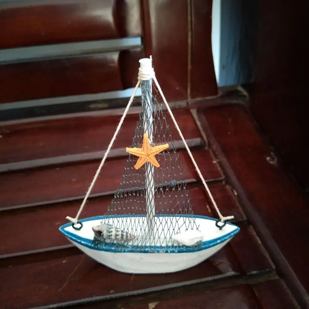 Деревянный корабль колеса ремесло лодка Средиземноморский стиль украшения