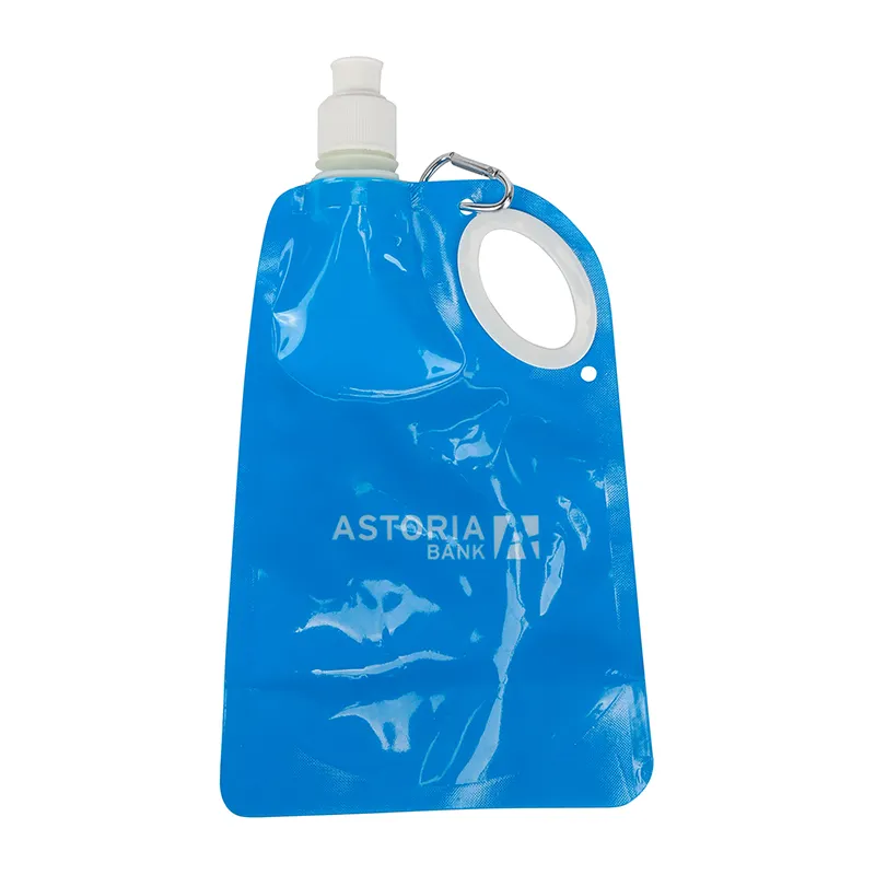 Botella de agua de plástico para deportes, plegable, promocional, impreso