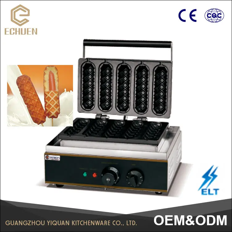 Электрическая автоматическая коммерческая машина для приготовления вафель хот-догов-6 кукурузы