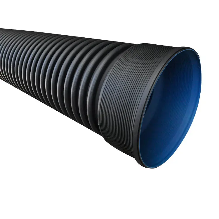 Gran diámetro Dn400mm 500mm 600mm precio Hdpe tubo de doble pared corrugado para drenaje