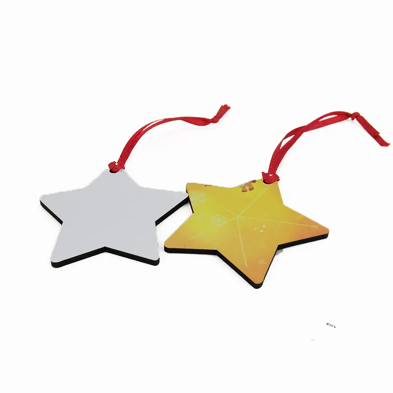 Foto personalizada Navidad estrella sublimación adorno de estrella de madera adorno de Navidad