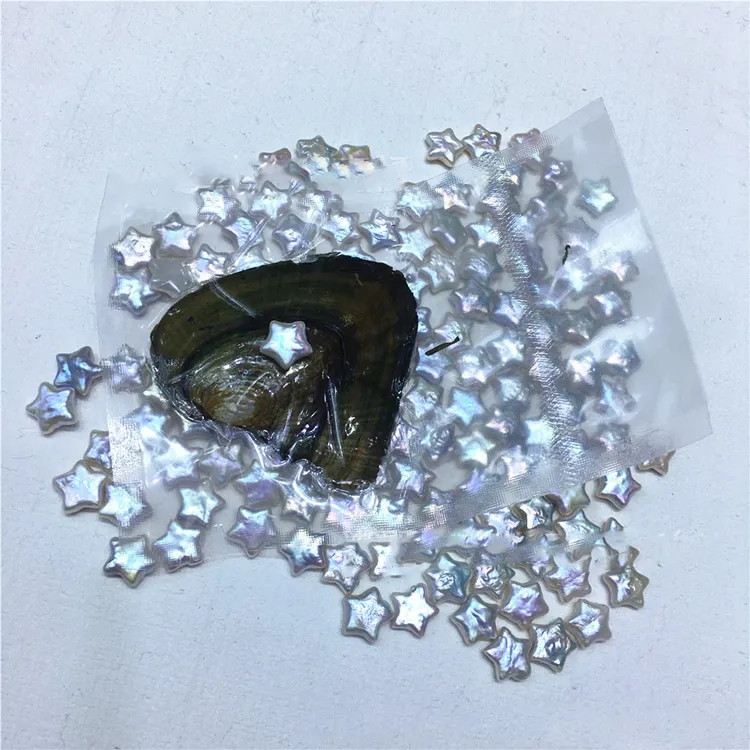 Atacado de 9-11mm aaa estrela forma natural pérolas barroco manchas conchas em água doce oysters embalagem a vácuo