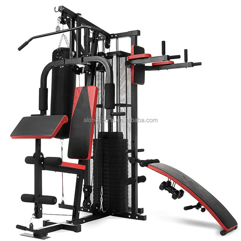 Deluxe Power Exercise Multi-function Body Fitness Equipment HG480, Indoor&Gym Muscle Strength with 45kgs Weight Block