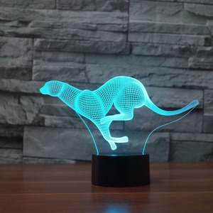新着USB充電3DナイトライトアニマルチーターLEDテーブルデスクランプ,ファッションリアルな7色屋内ランプ - Product Image 1