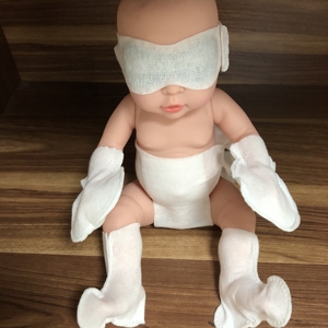 Sıcak satış bebek icterus fototerapi koruyucu göz bandı bebek göbek korumak elastik göz maskesi bebek göz koruyucu yama