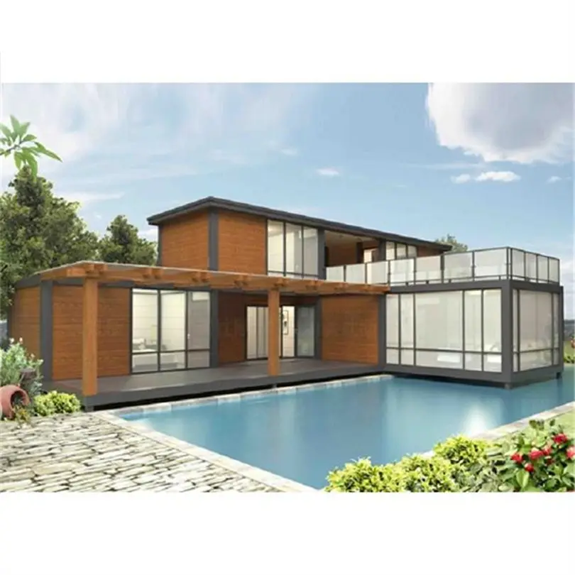 module house luxury prefab villa with pool and pool house prefab resort
