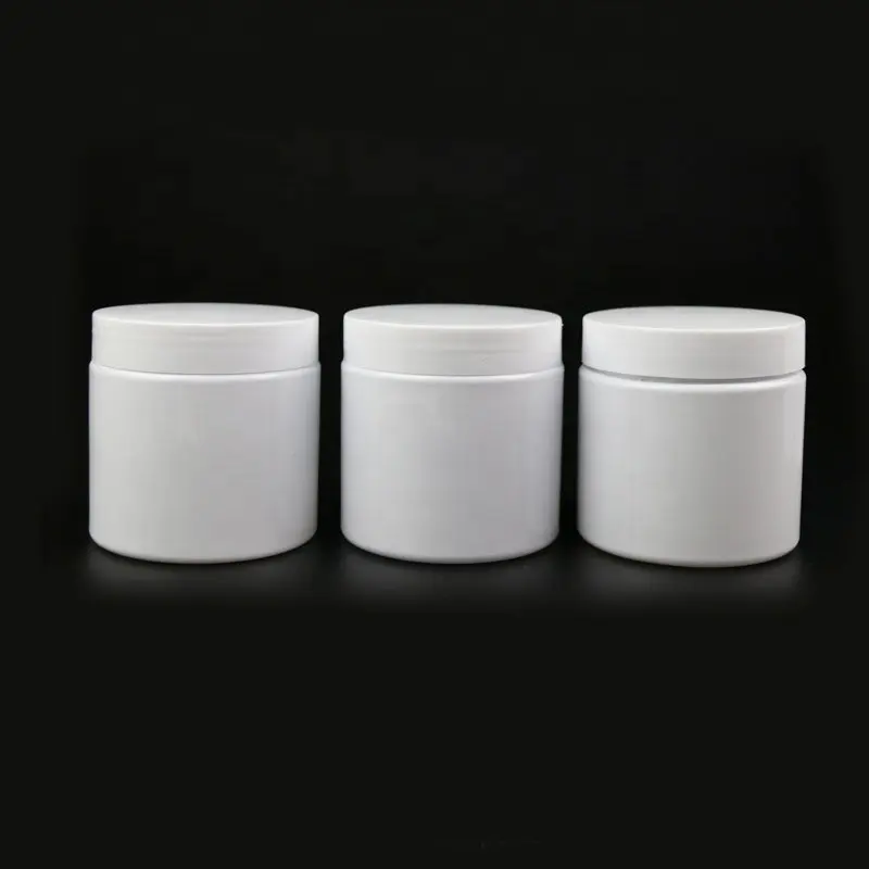 food grade white plastic PET jar 200g wide mouth cosmetic jars plastic 200ml plastic container white ointment jars
