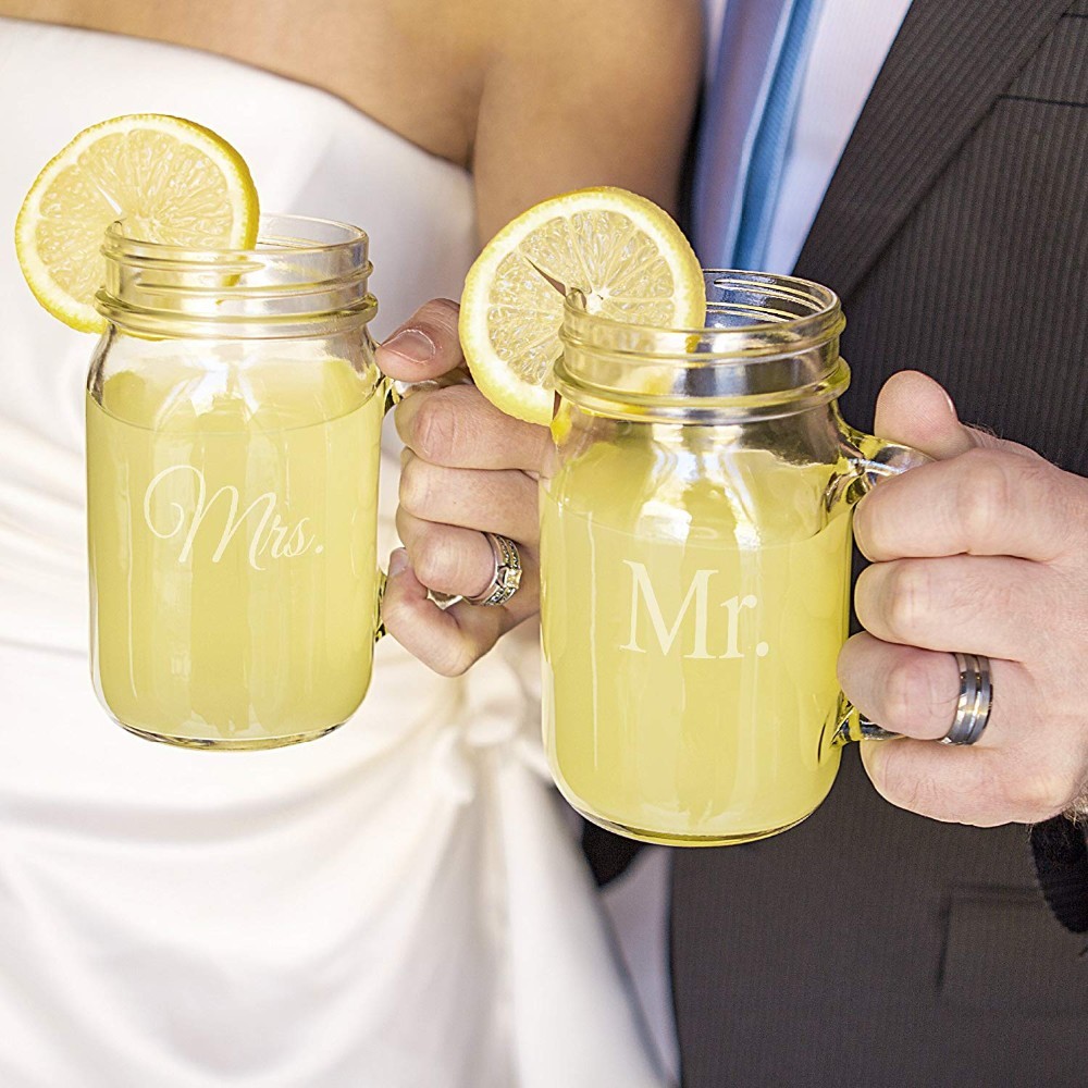 16oz/450ml glass mason jar with embossed logo